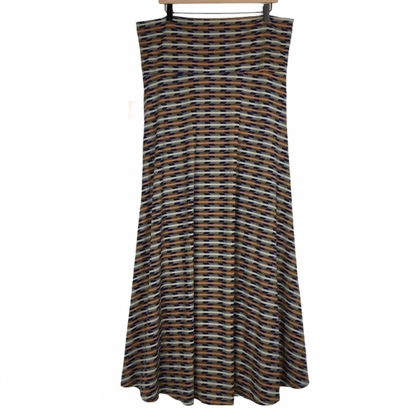 LULAROE Maxi Skirt Long Arrows Herringbone Southwestern Modest Boho Plus Size 2X - Picture 6 of 12